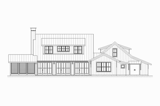 Exterior - Rear Elevation for Farmhouse House Plan #901-103 - 3 bed, 2.5 bath