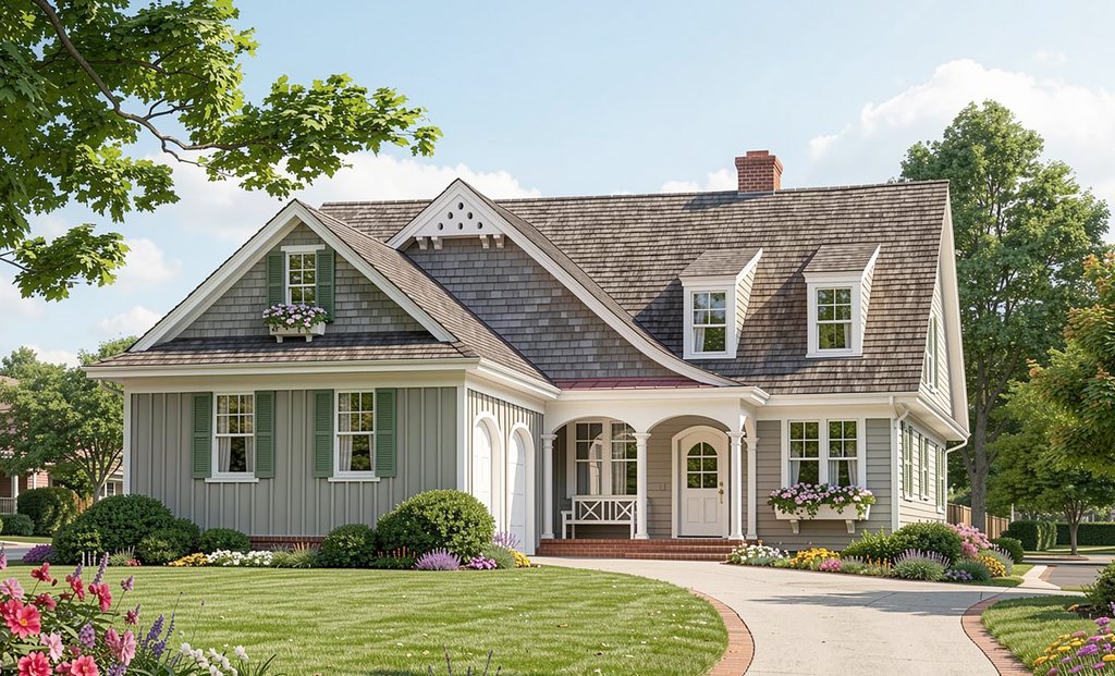 Exterior - Front Elevation 2 for Cottage House Plan #137-260 - 3 bed, 4 bath