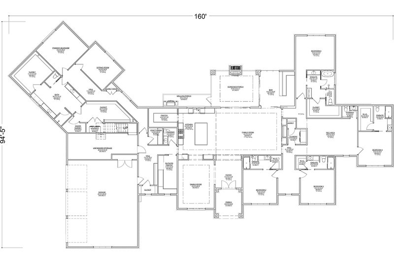 Architectural House Design - Floor Plan - Main Floor for Modern House Plan #1116-52 - 5 bed, 5.5 bath