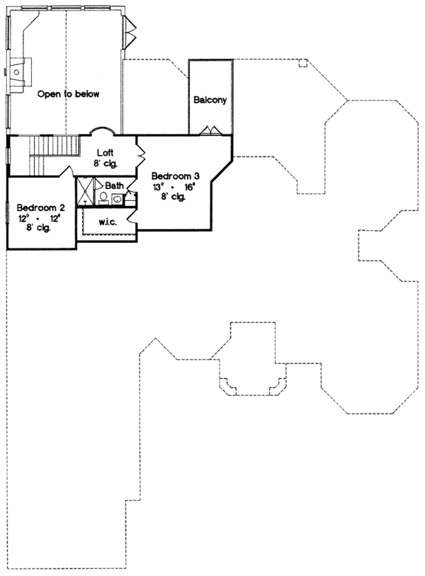 House Blueprint - Mediterranean Floor Plan - Upper Floor Plan #417-712