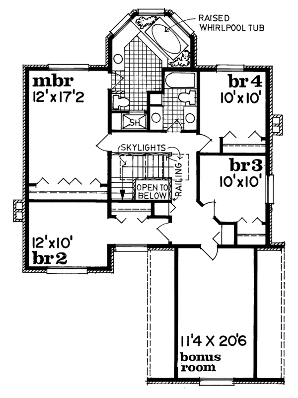 House Blueprint - Country Floor Plan - Upper Floor Plan #47-731
