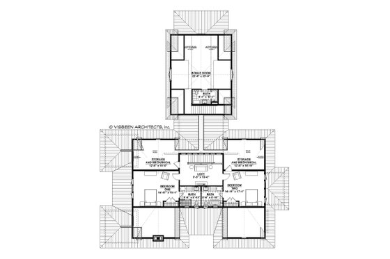 Floor Plan - Upper Floor for Farmhouse House Plan #928-359 - 3 bed, 3.5 bath
