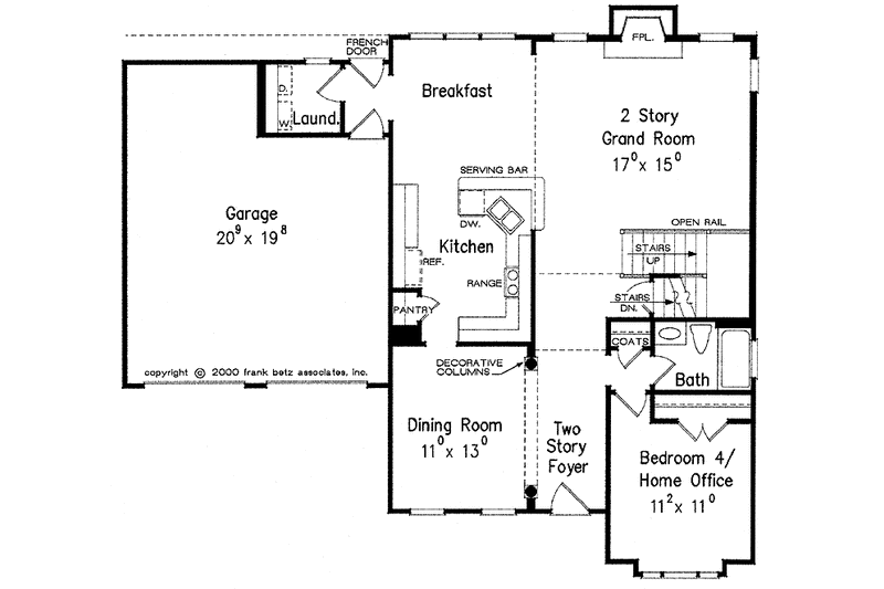 Home Plan - Floor Plan - Main Floor for Colonial House Plan #927-632 - 4 bed, 3 bath