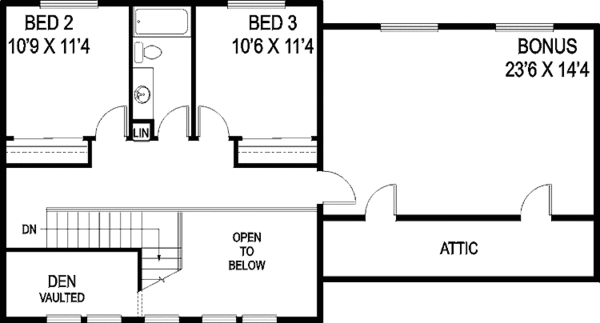Home Plan - Country Floor Plan - Upper Floor Plan #60-832