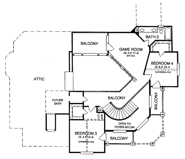 Dream House Plan - Classical Floor Plan - Upper Floor Plan #952-37