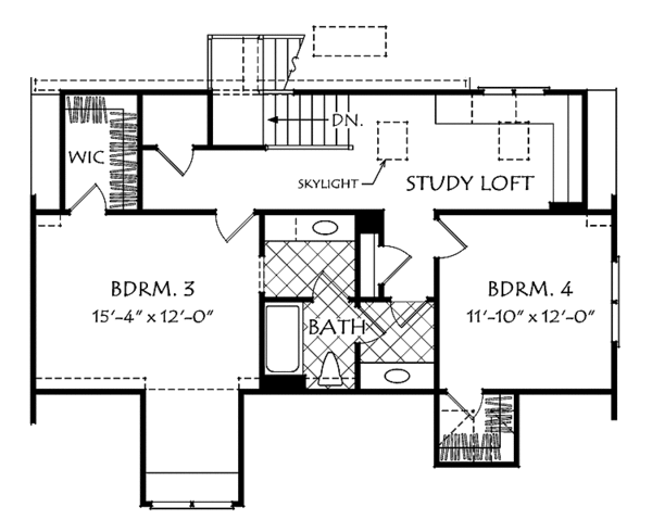 Architectural House Design - Bungalow Floor Plan - Upper Floor Plan #927-504