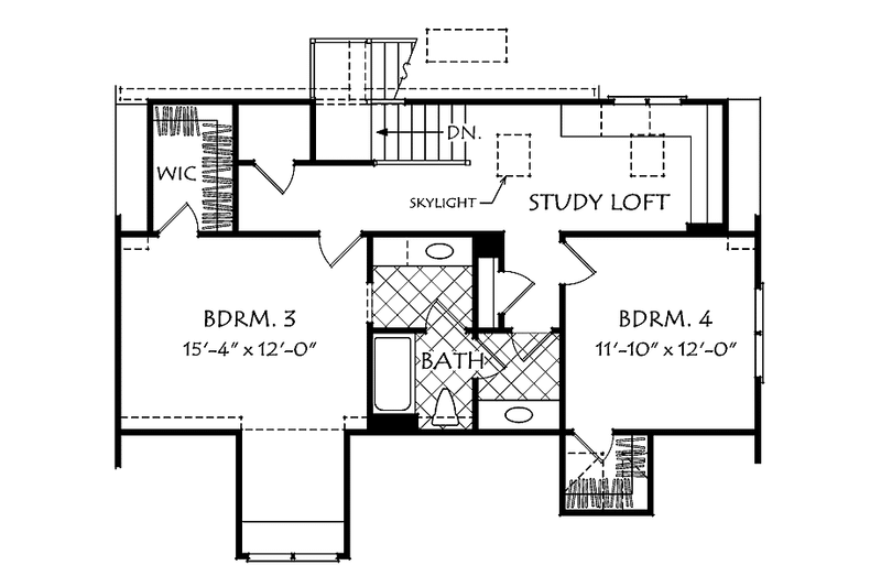 Dream House Plan - Floor Plan - Upper Floor for Bungalow House Plan #927-504 - 4 bed, 3 bath