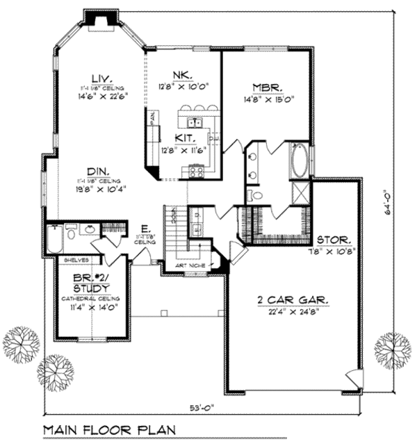 House Plan Design - European Floor Plan - Main Floor Plan #70-760