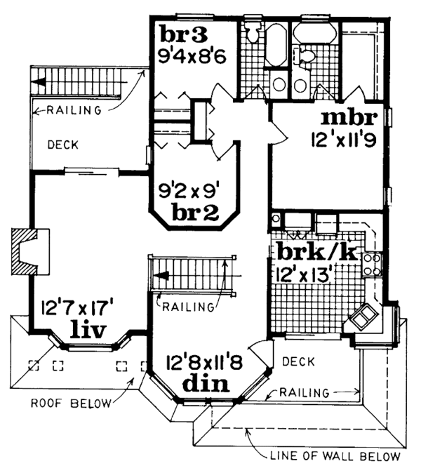 Dream House Plan - Country Floor Plan - Upper Floor Plan #47-727