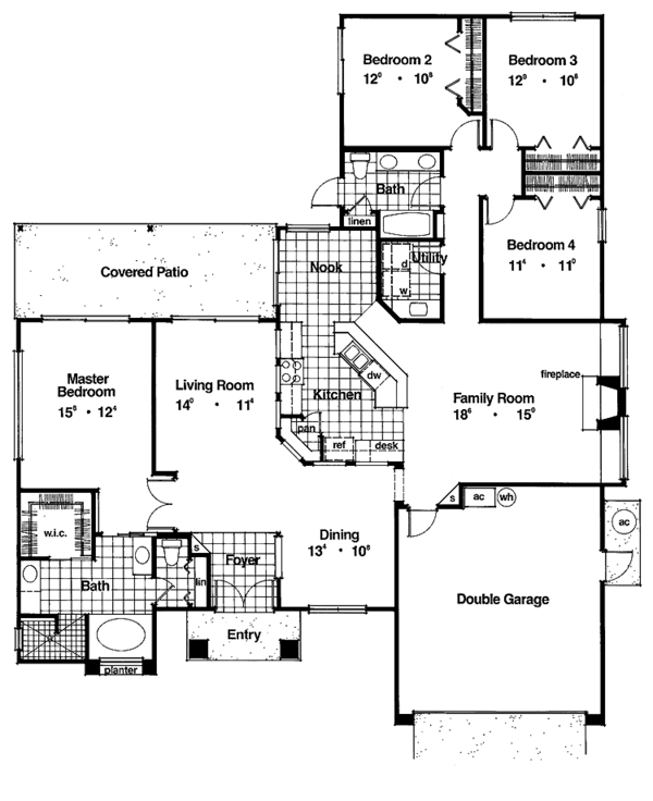 Architectural House Design - Mediterranean Floor Plan - Main Floor Plan #417-487