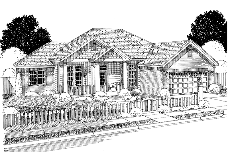 Architectural House Design - Exterior - Front Elevation 3 for Traditional House Plan #513-2136 - 4 bed, 2 bath