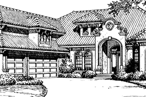 House Plan Design - Exterior - Front Elevation for Mediterranean House Plan #417-632 - 5 bed, 4.5 bath