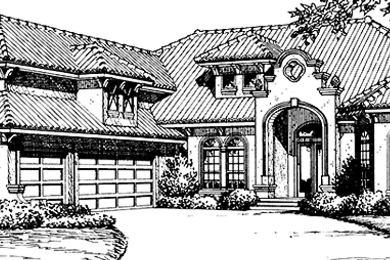 House Design - Mediterranean Exterior - Front Elevation Plan #417-632
