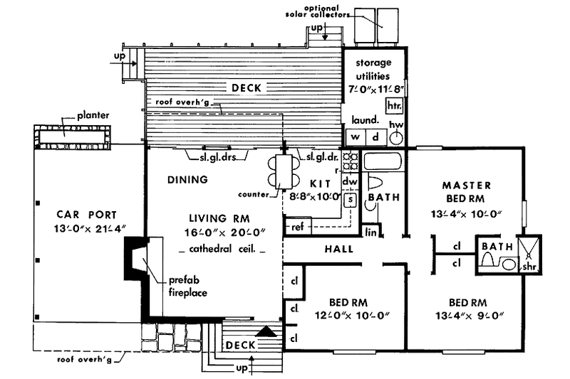 Home Plan - Floor Plan - Main Floor for Contemporary House Plan #456-77 - 3 bed, 2 bath