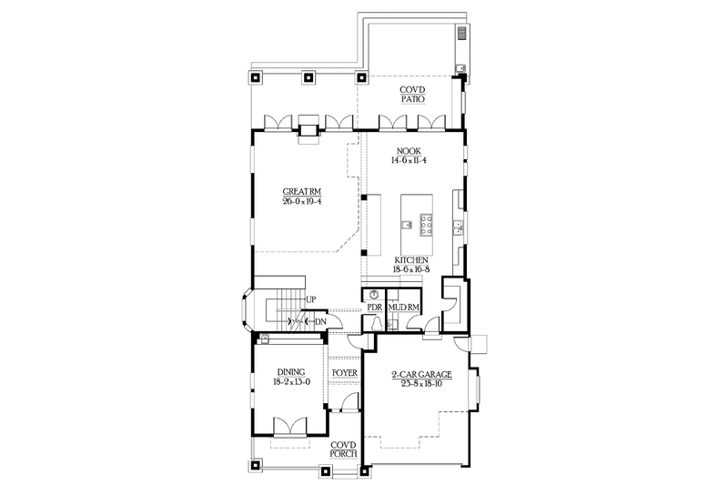 Home Plan - Floor Plan - Main Floor for Craftsman House Plan #132-445 - 4 bed, 4.5 bath
