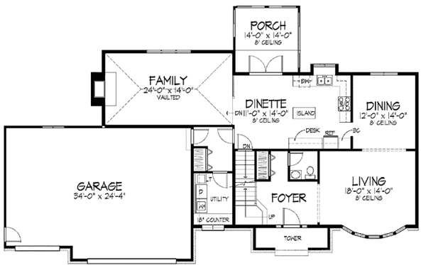 House Blueprint - European Floor Plan - Main Floor Plan #51-845