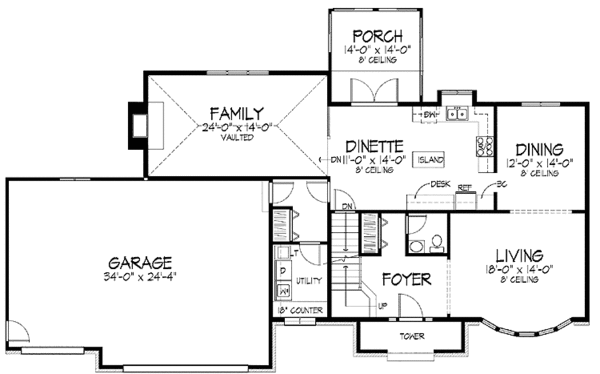 House Plan Design - European Floor Plan - Main Floor Plan #51-845