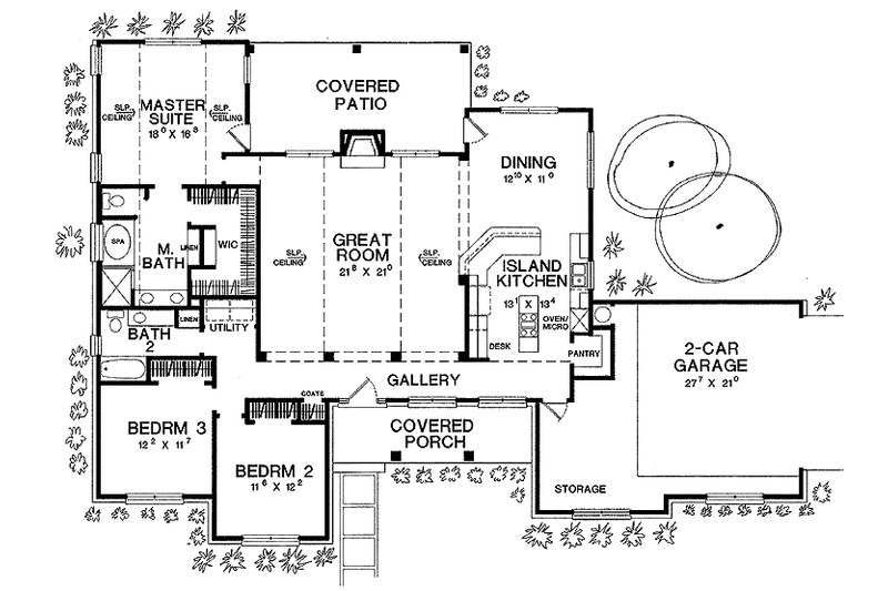 Home Plan - Floor Plan - Main Floor for Country House Plan #472-147 - 3 bed, 2 bath