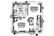 Colonial Style House Plan - 2 Beds 2.5 Baths 1588 Sq/Ft Plan #72-986 Floor 