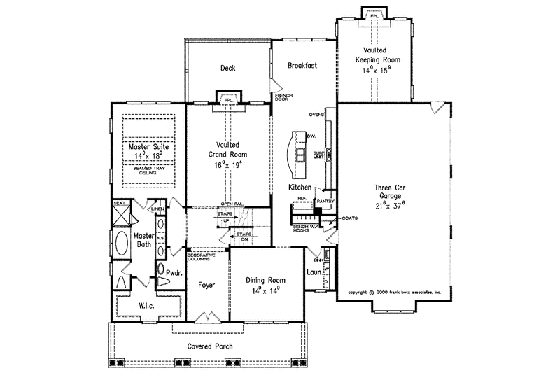 Home Plan - Floor Plan - Main Floor for Craftsman House Plan #927-408 - 4 bed, 3.5 bath