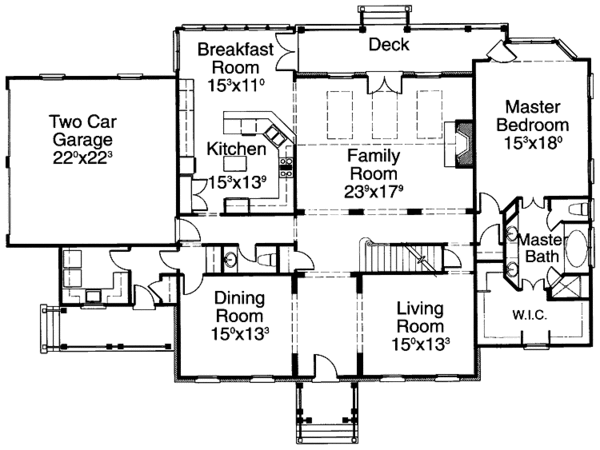 House Plan Design - Classical Floor Plan - Main Floor Plan #429-195