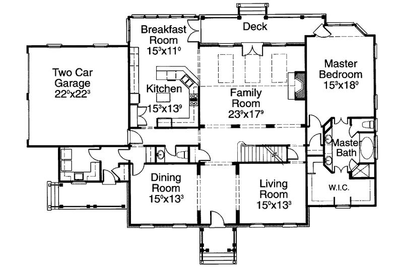 Home Plan - Floor Plan - Main Floor for Classical House Plan #429-195 - 4 bed, 3.5 bath
