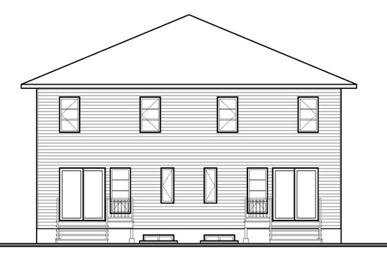 Exterior - Rear Elevation for Contemporary House Plan #23-2596 - 5 bed, 2 bath