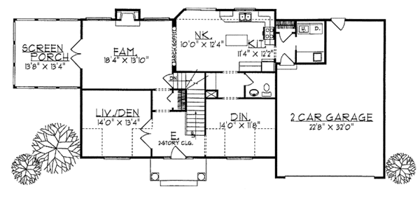 House Plan Design - Colonial Floor Plan - Main Floor Plan #70-1317