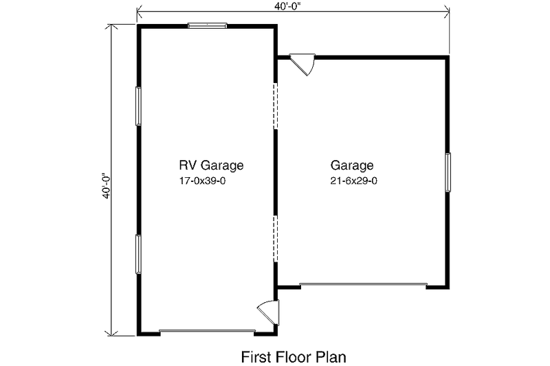 Home Plan - Floor Plan - Main Floor for Traditional House Plan #22-407, 0 bath