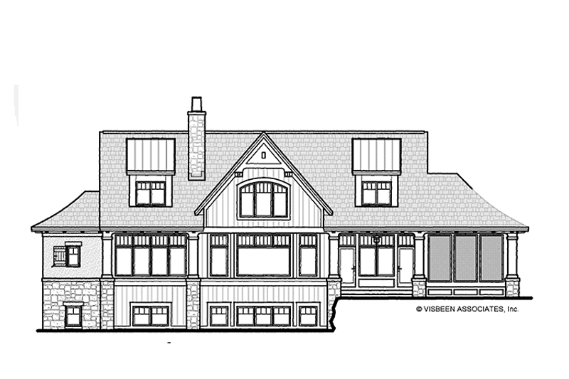 Home Plan - Exterior - Rear Elevation 3 for European House Plan #928-215 - 3 bed, 3.5 bath
