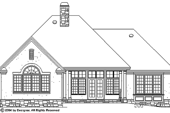 Exterior - Rear Elevation 1 for Country House Plan #929-694 - 3 bed, 3 bath