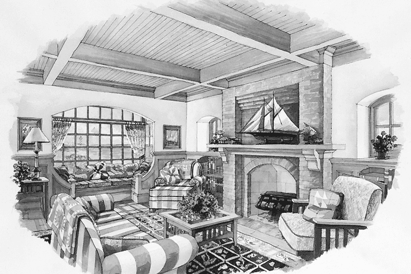 Dream House Plan - Interior - Family Room for Colonial House Plan #429-202 - 4 bed, 3 bath