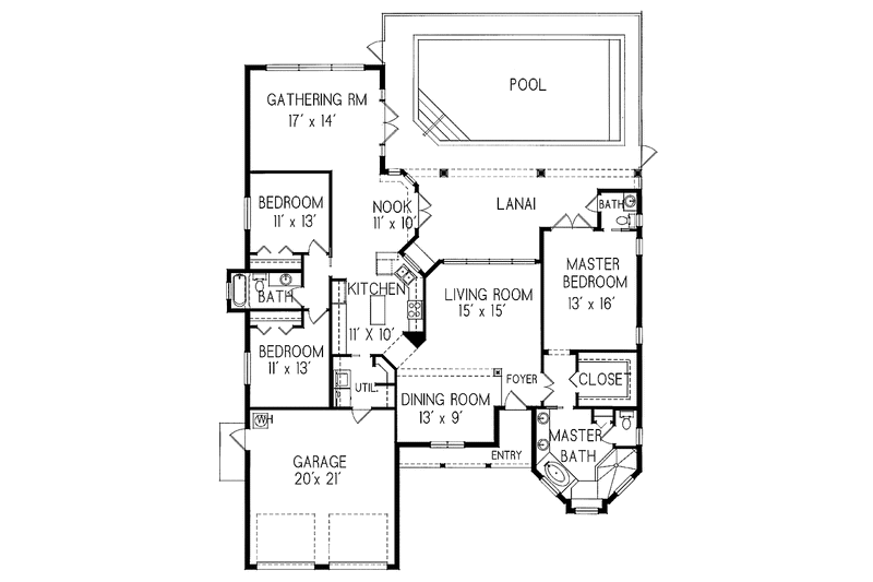 House Plan Design - Floor Plan - Main Floor for Mediterranean House Plan #76-120 - 3 bed, 2.5 bath