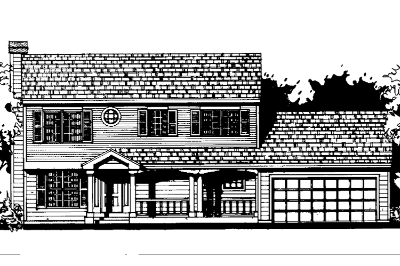 Home Plan - Exterior - Front Elevation 3 for Country House Plan #300-125 - 4 bed, 2.5 bath