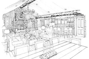 Interior - Family Room for Country House Plan #942-13 - 2 bed, 2 bath