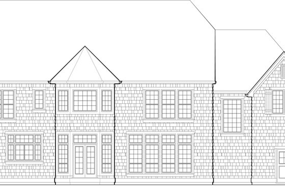 Exterior - Rear Elevation for European House Plan #48-617 - 4 bed, 3.5 bath