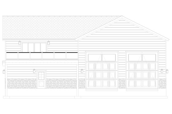 Exterior - Rear Elevation 2 for Barndominium House Plan #1060-379 - 1 bed, 1.5 bath