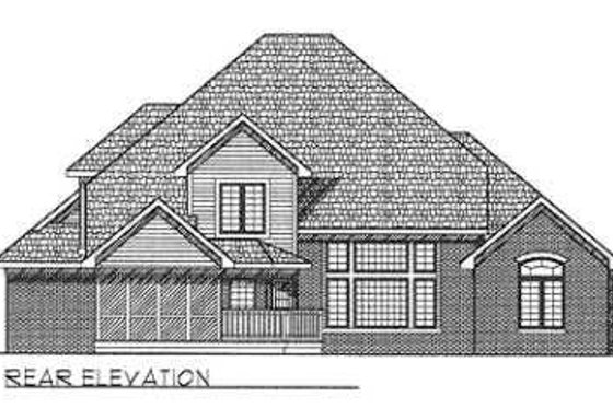 Exterior - Rear Elevation for European House Plan #70-478 - 4 bed, 3.5 bath