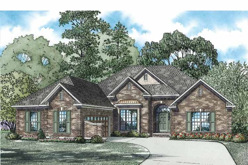 House Plan Design - Exterior - Front Elevation 3 for Ranch House Plan #17-2800 - 4 bed, 2 bath