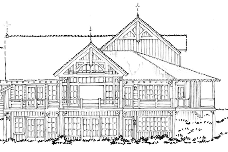 Architectural House Design - Exterior - Rear Elevation 1 for Craftsman House Plan #942-30 - 4 bed, 4.5 bath