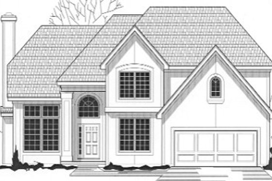 Exterior - Front Elevation for European House Plan #67-742 - 4 bed, 3.5 bath