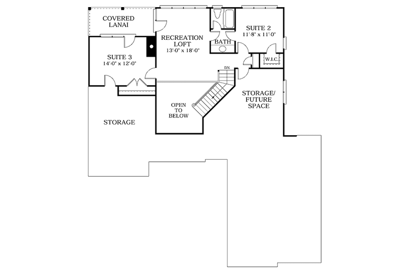 Dream House Plan - Floor Plan - Upper Floor for Country House Plan #453-133 - 3 bed, 2.5 bath