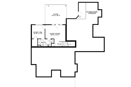 Floor Plan - Lower Floor for Traditional House Plan #17-3009 - 5 bed, 4.5 bath