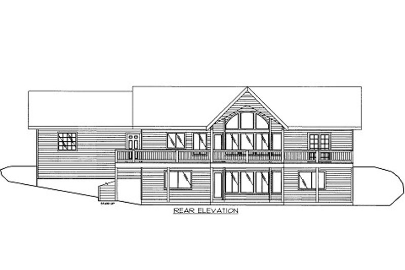 Home Plan - Exterior - Rear Elevation for Cabin House Plan #117-785 - 4 bed, 2.5 bath