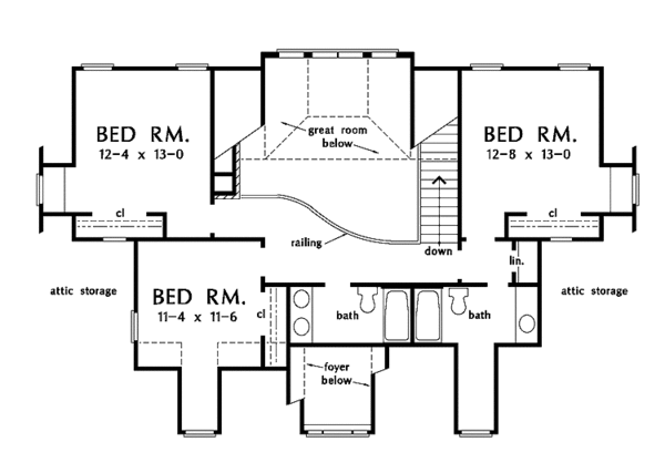 House Plan Design - Country Floor Plan - Upper Floor Plan #929-551