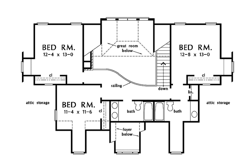 Dream House Plan - Floor Plan - Upper Floor for Country House Plan #929-551 - 4 bed, 3.5 bath