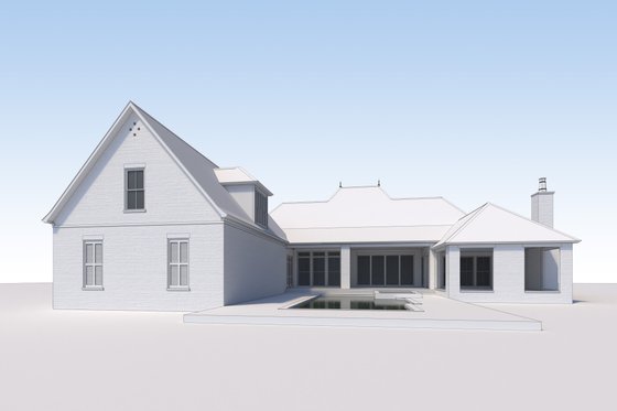 Exterior - Rear Elevation 1 for Southern House Plan #1074-52 - 4 bed, 3.5 bath