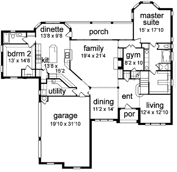 House Design - European Floor Plan - Main Floor Plan #84-712