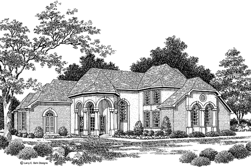 Architectural House Design - Exterior - Front Elevation 3 for Country House Plan #952-25 - 4 bed, 3.5 bath