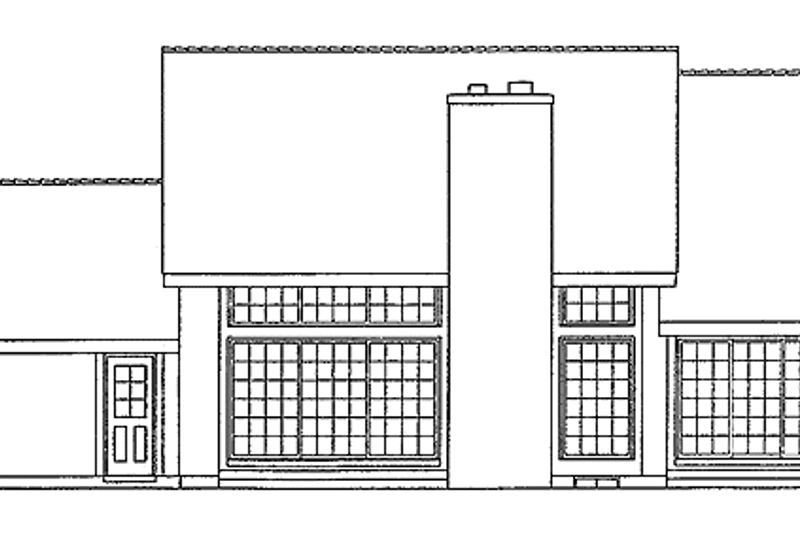 Home Plan - Exterior - Rear Elevation for Mediterranean House Plan #72-792 - 3 bed, 2 bath